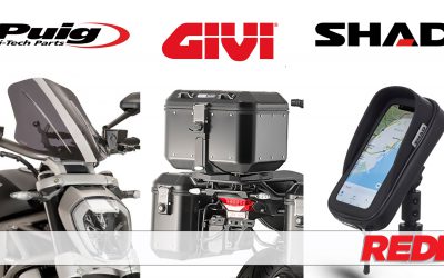 Complementos y accesorios para moto: Puig, Givi y Shad con REDD Parts